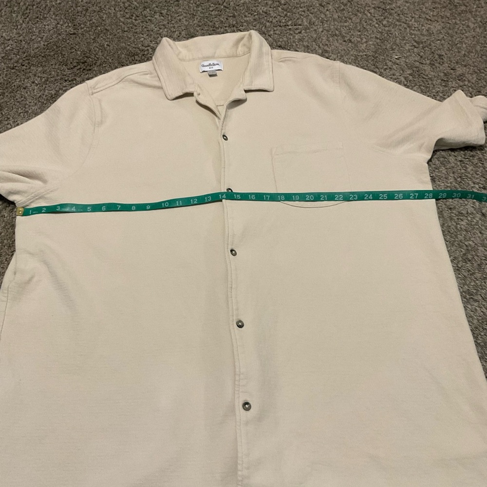 Goodfellow & Co Men's Cream Button Down Shirt 3XLT - Picture 5 of 6
